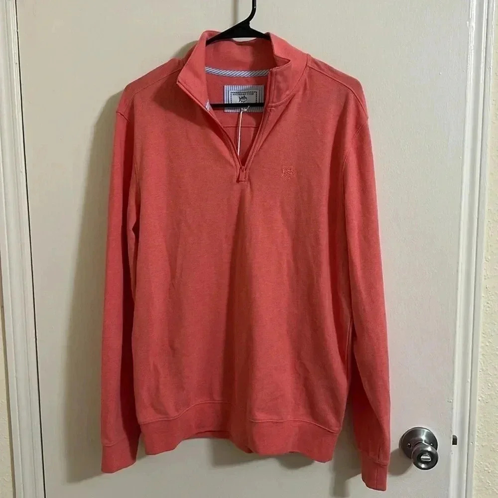 NWT Southern Tide Georgia Peach Quarter Zip Pullover Sweater Small